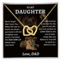 To My Daughter | Lion | Interlocking Hearts Necklace