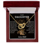 To My Daughter | Lion | Interlocking Hearts Necklace