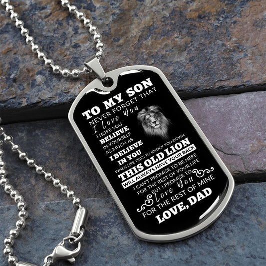 To My Son | This Old Lion | Dog Tag
