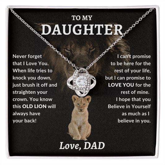 To My Daughter | Old Lion | Love Knot Necklace