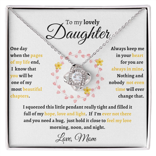 To My Lovely Daughter | Feel My Love | Love Knot Necklace