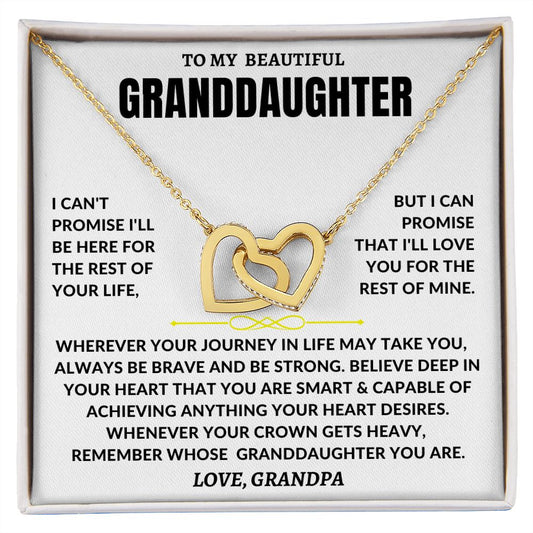 To My Beautiful Granddaughter | Interlocking Hearts Necklace