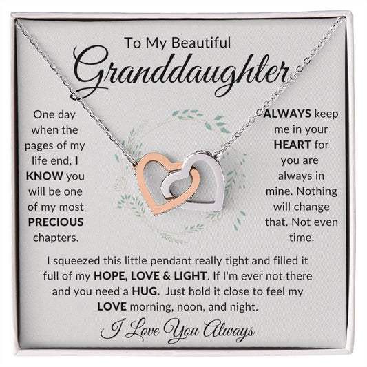 To My Beautiful Granddaughter | Interlocking Hearts Necklace