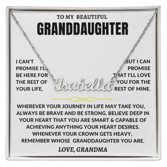 To My Beautiful Granddaughter | Grandma | Custom Name Necklace