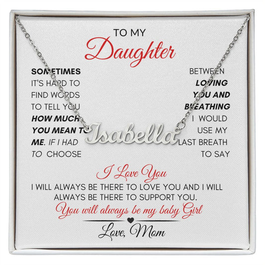 To My Daughter | Love Mom | Custom Name Necklace