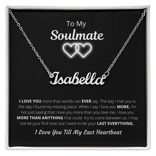 To My Soulmate | Last Heartbeat | Custom Name Necklace