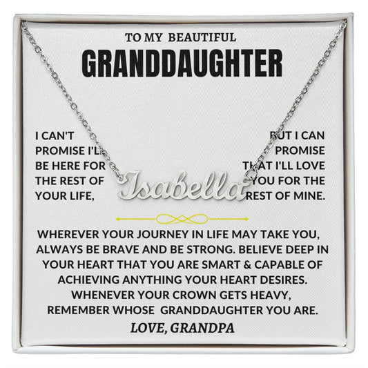 To My Beautiful Granddaughter | Grandpa | Custom Name Necklace
