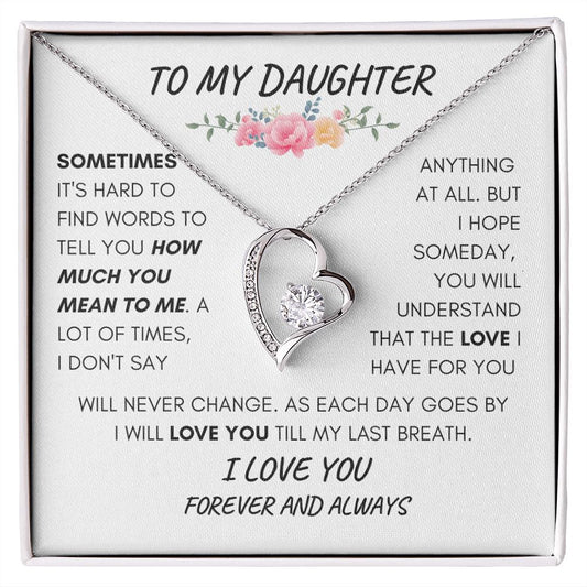To My Daughter | Forever and Always | Forever Love Necklace