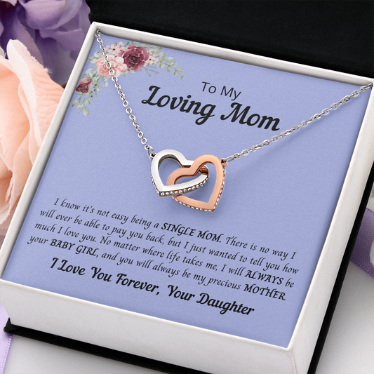 To My Loving Mom | Interlocking Hearts Necklace