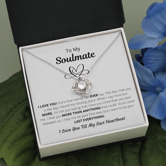 To My Soulmate | Last Heartbeat | Love Knot Necklace