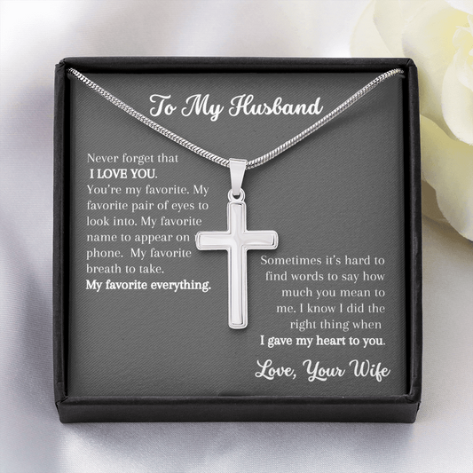 To My Husband | Stainless Cross Necklace