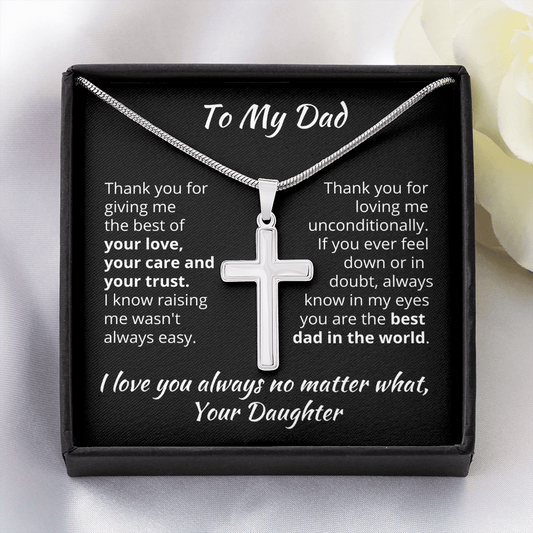 To My Dad | Best Dad | Stainless Cross Necklace