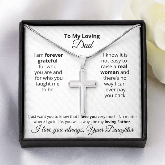 To My Loving Dad | Stainless Cross Necklace