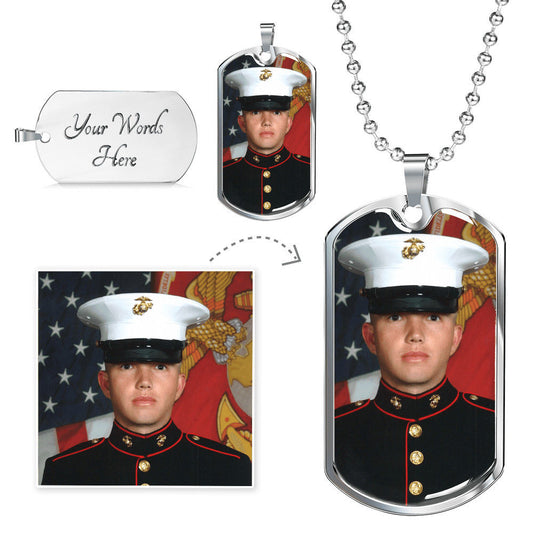 Customizable Military Dog Tag With Ball Chain